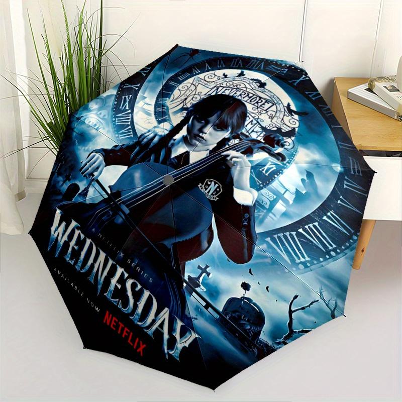 

Netflix Wednesday Automatic Opening and Closing Umbrella - Suitable for Various Occasions, Outdoor Activities, Lightweight and Durable Automatic Foldi