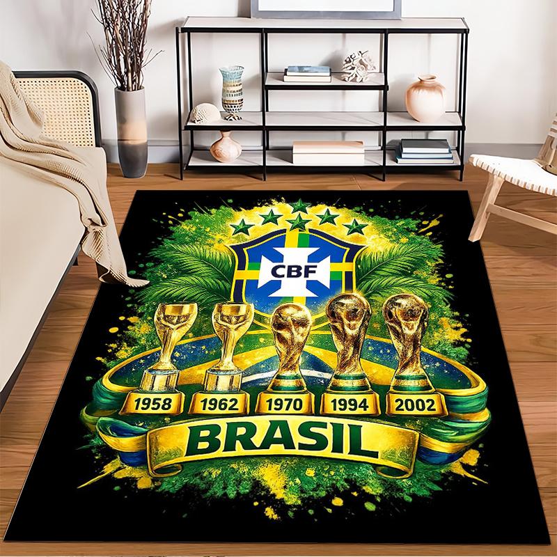 Brazil Soccer Champion Designed floor mat, suitable as a non-slip mat for the living room or bedroom sofa