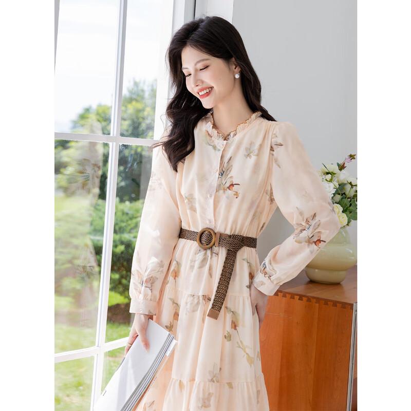 Mokaona Women's Fashion Long Sleeve Midi Dress