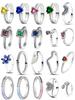 925 Silver Blue, Green, Heart-Shaped Square Ring Suitable For Women's Exquisite Jewelry At Wedding Parties