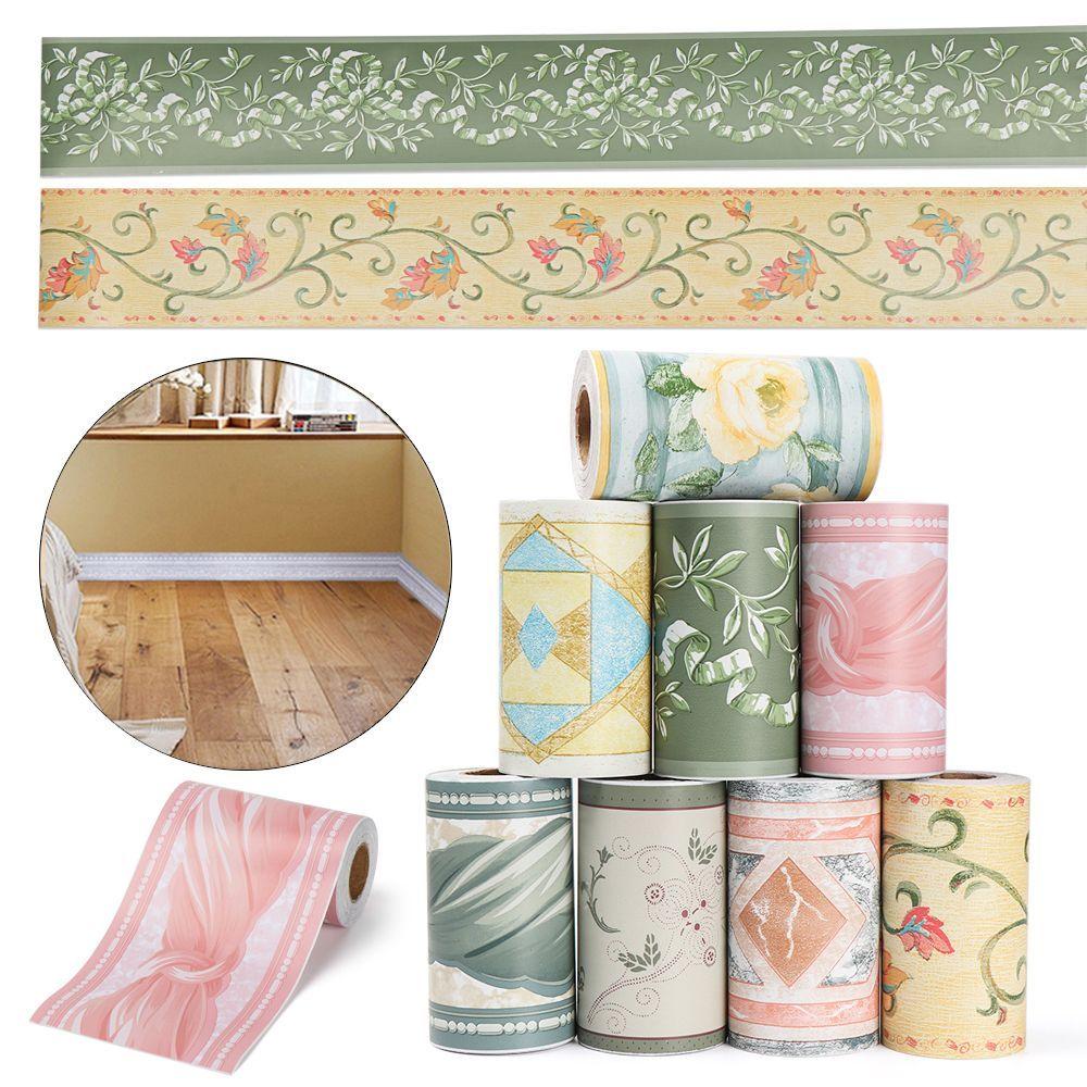 Self-adhesive Waterproof Waist Line Wallpaper Baseboard Wall Border Stickers Skirting Line
