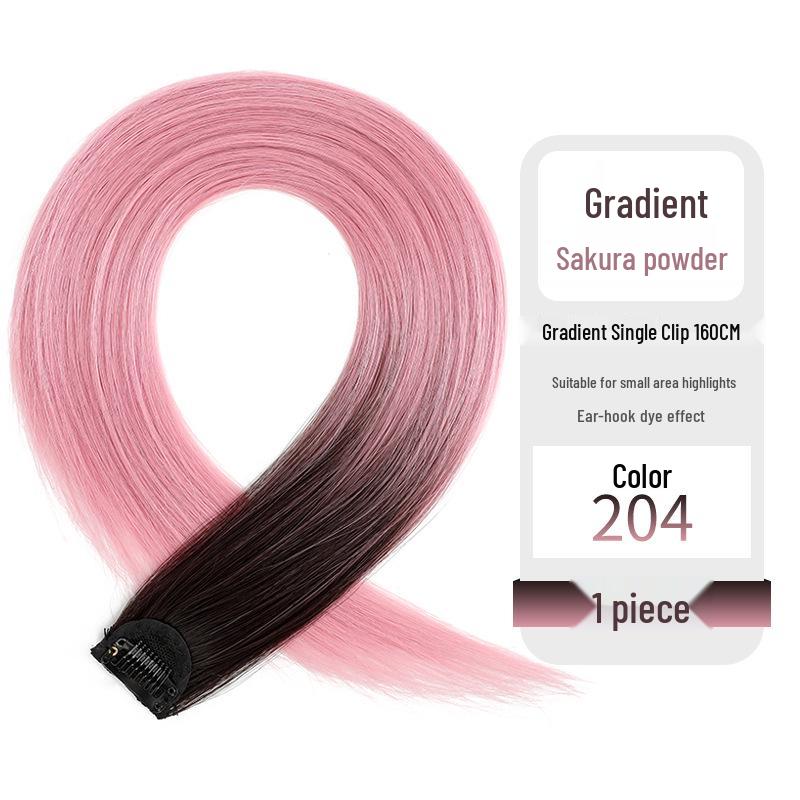 Gradient Color Women's Long Straight Highlight Hair Extension Piece
