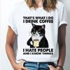 Women Tshirt Drink Coffee Cartoon Bear Print Harajuku Summer Tshirts Casual O-Neck Short Sleeve Tops Tee T Shirt Custom T-Shirt