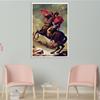 Napoleon Crossing The Alps St. Bernard Decorative Hangings Wall Figure Garden Decoration Canvas Painting Wall Art Kitchen