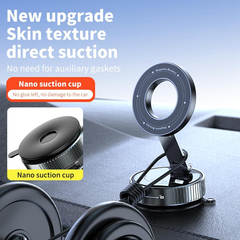 K1 Magnetic Car Phone Mount with Suction Cup Base 360 Degree Rotation Foldable Navigation Stand