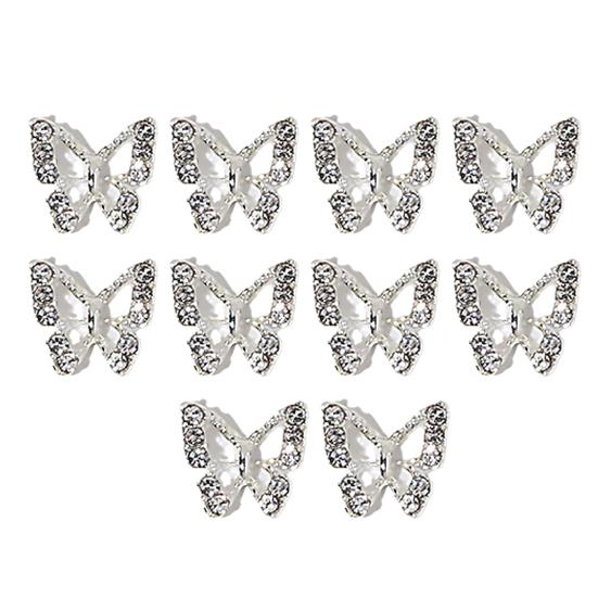 

Yousheng 10 шт., сплав для дизайна ногтей, трехмерный, блестящий, непадающий, сверкающий, своими руками, мини-украшение для дизайна ногтей, серебряный бант, украшение для маникюрного салона L