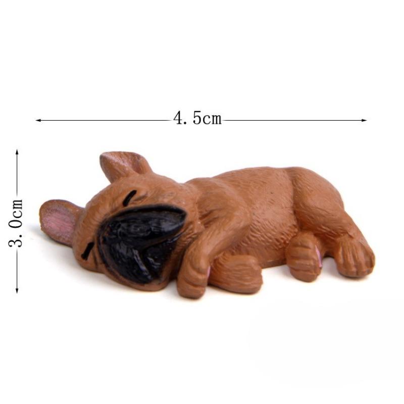 Cute and Sleepy Series Small Bulldog Model Shiba Inu Figurine Phone Case Material Figurine