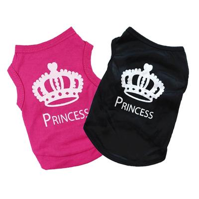 Uroczy wzór korony Ubrania księżniczki dla małych psów Koszula dla psa kota Kamizelka dla szczeniaka T-shirt dla szczeniaka Ubrania letnie Top tankowy Odzież dla zwierząt