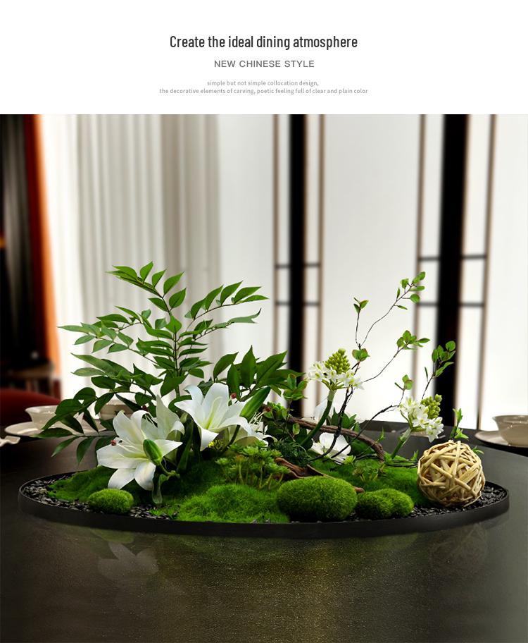 Hotel Dining Table Centerpiece: Artificial Flower Turntable Decoration for Restaurants & Private Rooms