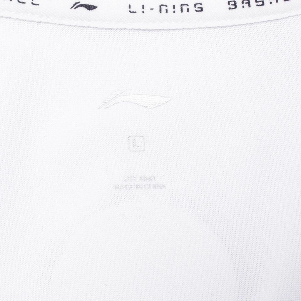 LiNing CBA Series Professional Basketball Quick-Dry T-Shirt With Letter Print Men Tops White ATST907-2