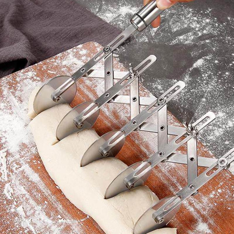 3/5/7 Wheel Cutter Dough Divider Knife Flexible Stainless Steel Roller Blade Pizza Pastry Peeler Stainless Steel Baking Pan Tool