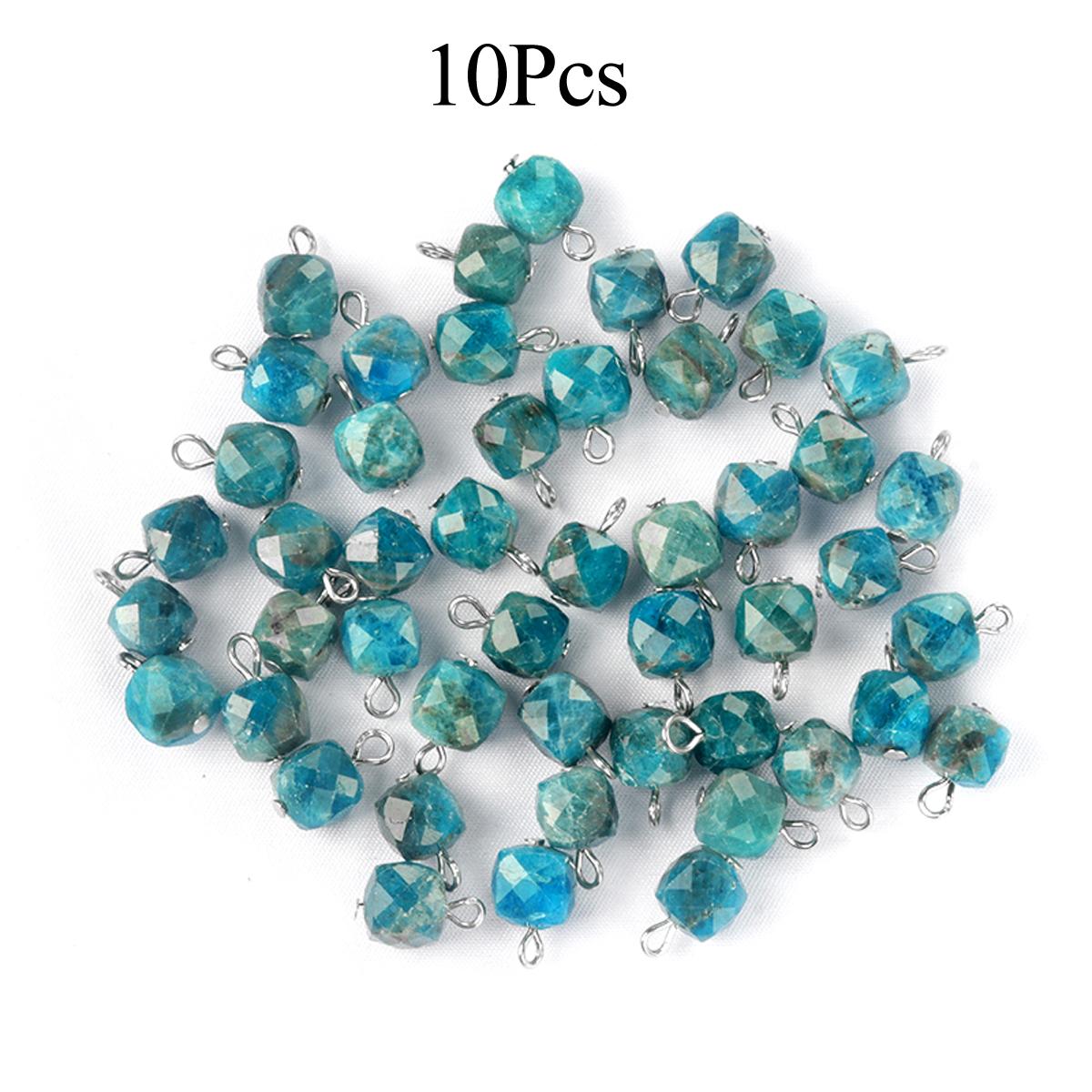 

1 шт/10 шт маленький граненый натуральный камень кулон ручной работы квадратный кристалл кварц лазурит аметист аквамарин подвески для самостоятельного изготовления ювелирных изделий 9 мм 9mm-10Pcs