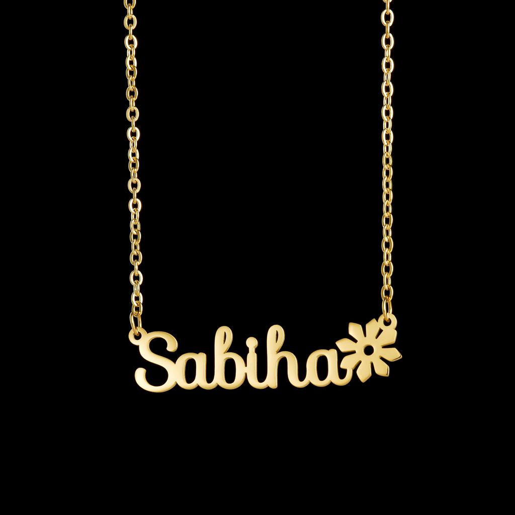 Atoztide Custom Name Necklace for Women with Flower Stainless Steel Jewelry Choker Chain Personalized Mother Kids Birthday Gift