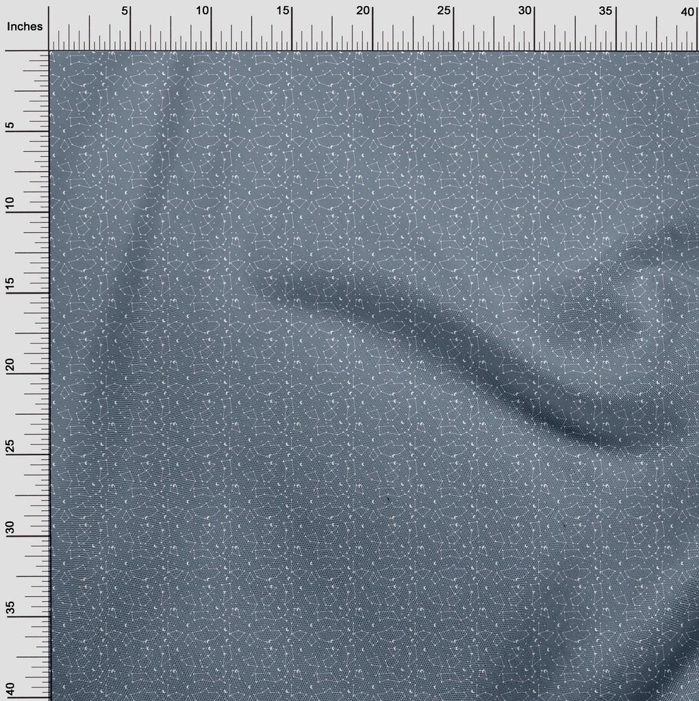 oneOone Cotton Flex Blue Fabric Celestial Diy Clothing Quilting Fabric Print Fabric By Yard 40 Inch