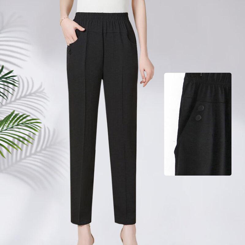 

Женские брюки прямого кроя с эластичной талией, украшенные стразами 3XL