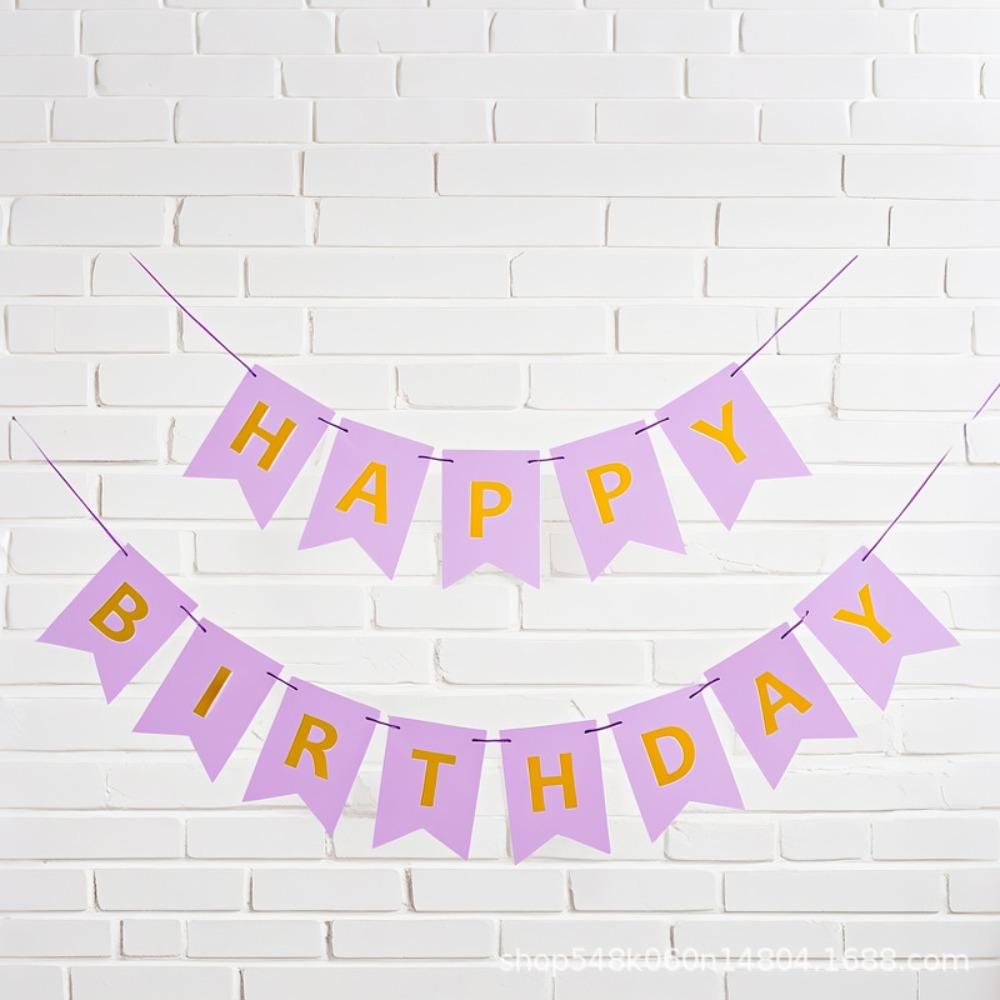 New Hot Goldfish Tail Hot Stamping Happy Birthday Banner Party Decoration Happy Birthday Banner Gifts