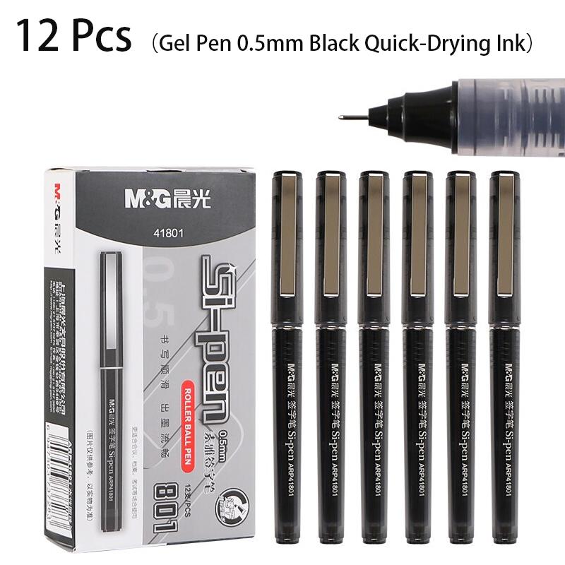 M&G 4/8/12/10/20pcs Gel Pen&Refill Set 0.5mm Black Red Blue Quick-drying Ink Water-based Ballpoint Pen Office Writing Stationery