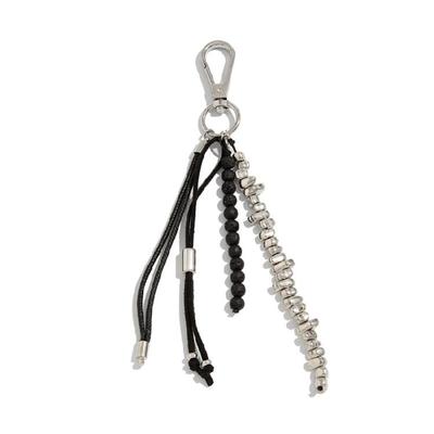 Stylish Beaded Bag Chain Keyring Ornament Charm With Tassels Accent For Purse Backpack Keys Jewelry Decoration Gift