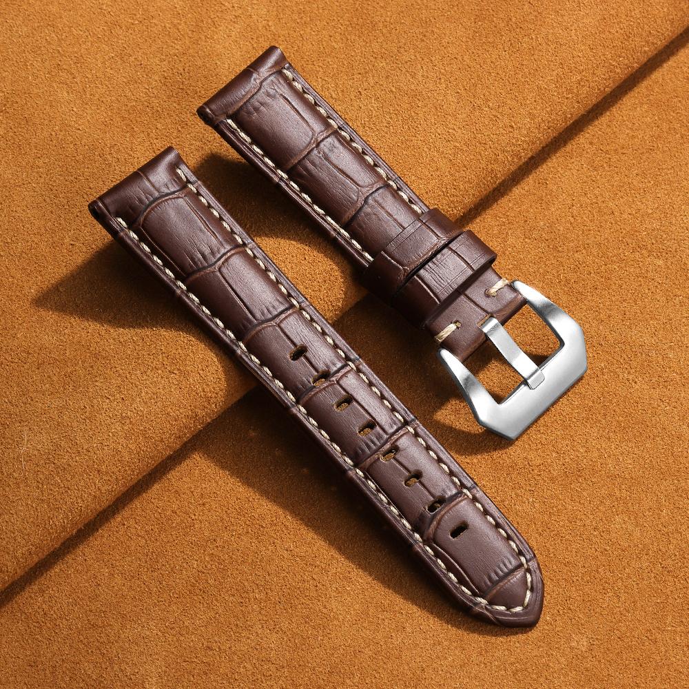 High Quality Genuine Calfskin Leather Watch Strap 20mm 22mm 24mm 26mm Men Watchband Black Brown Blue Matte Cowhide Watch Band