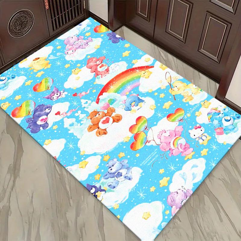 Cartoon Care Bear Carpet Rug for Living Room Bedroom Home Sofa Decoration,Kids play Non-slip Floor Mat
