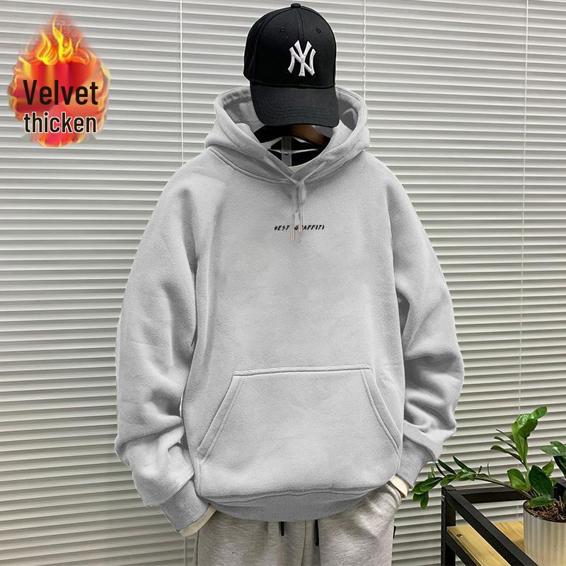 Herbst/Winter Neu Herren Amerikanischer Stil Kapuzenpullover Hoodie mit Samtfutter