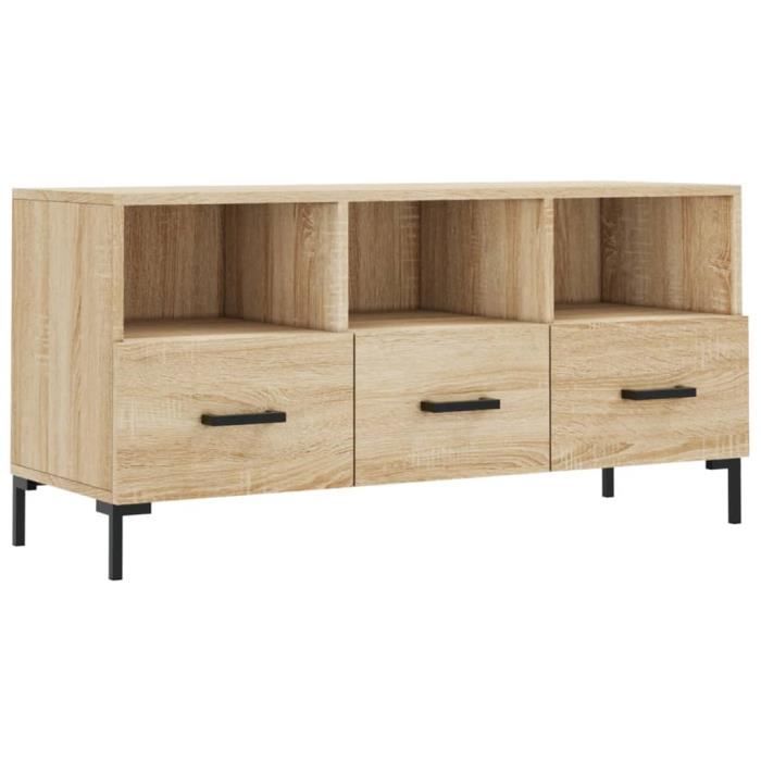 VidaXL Meuble TV chêne sonoma 102x36x50 cm bois d'ingénierie 829039