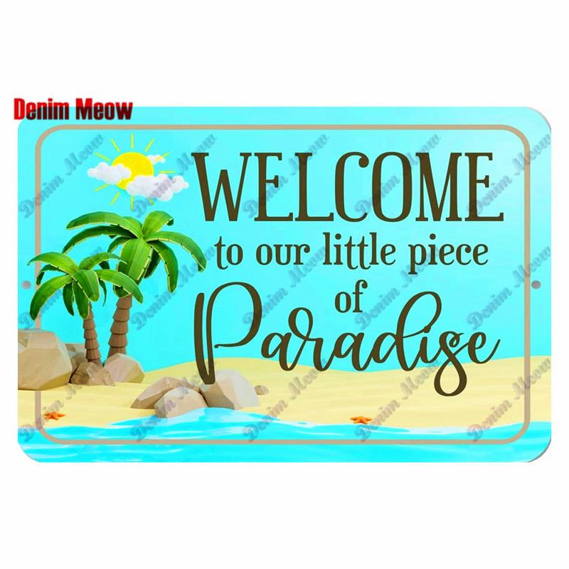 Retro Pool Rules Metal Sign Tin, Vintage Summer Swim Happy Place Plates, Wall Sign, Bar & Grill, Pub Decor, WY51