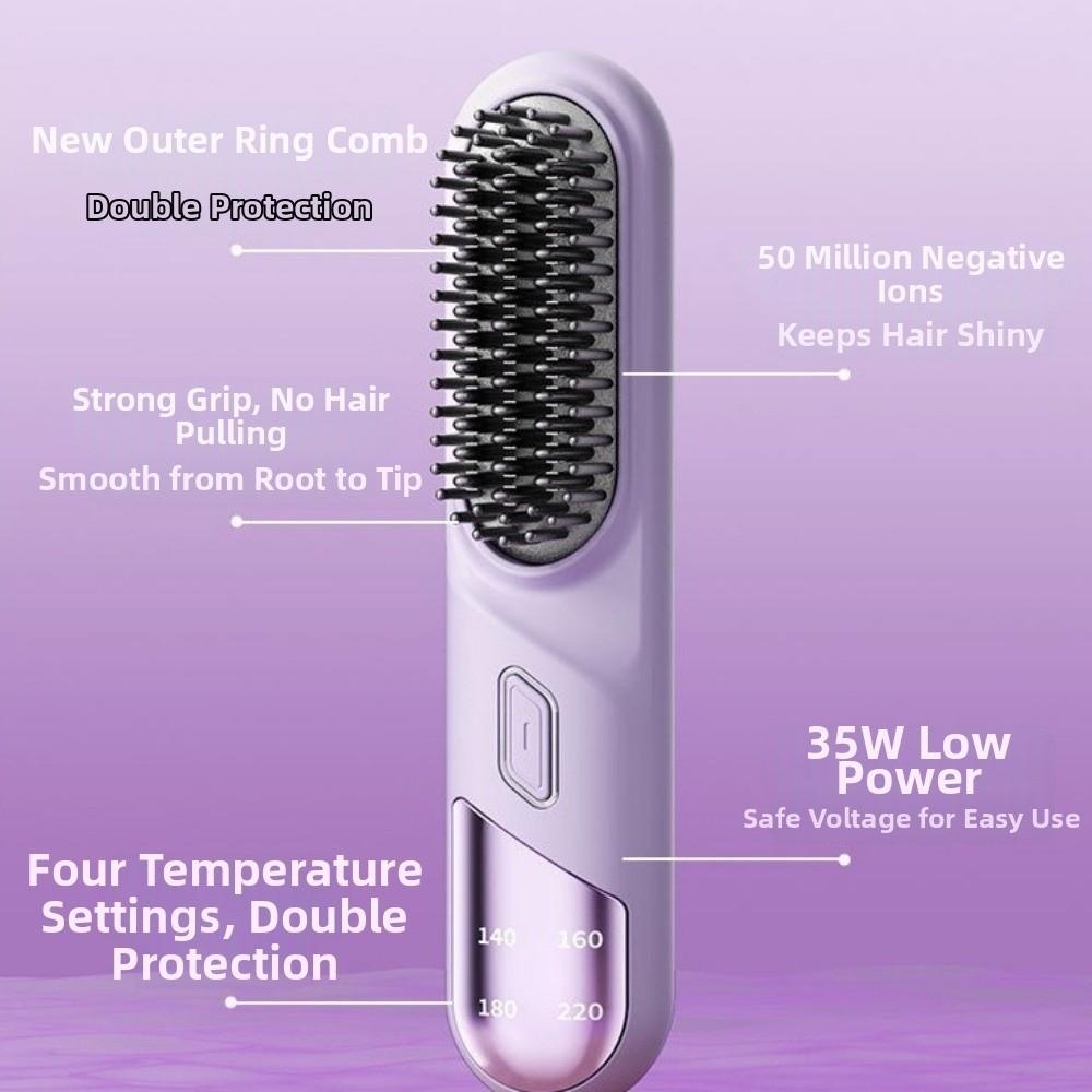 Anti-Scald Design Electric Hair Brush Electric Straightening Comb  Straight Hair
