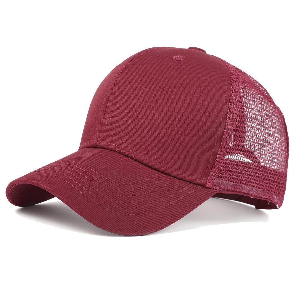 Custom Logo Two Tone Mesh Trucker Cap 5 Panel Adjustable Breathable Sun Protection Outdoor Sports Baseball Sun Hat