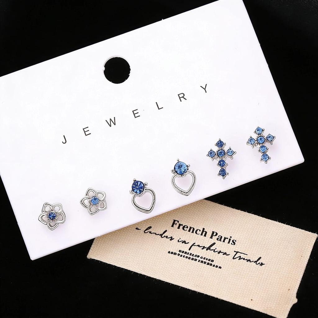 Gothic Rhinestone Cross Dangle Earrings for Women - European and American Style