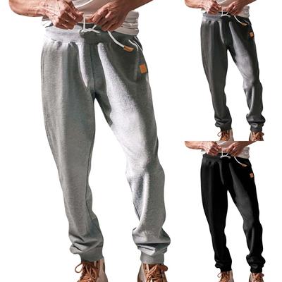 Heren Sportbroek, Effen Kleur Casual Broek, Joggingbroek, Broek met Wijde Pijpen