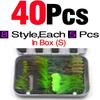 MNFT 1set (40/56PCS) Fly Fishing Flies Combo Green Series Artificial Insects Bait Fishing Lure Hooks With Fly Box