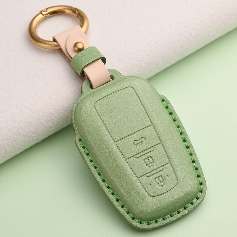 Echtes Leder Auto Fernbedienung Schlüsselanhänger Hülle Für Toyota Camry Prius Corolla C-HR CHR RAV4 Avalon Land Cruiser Prado