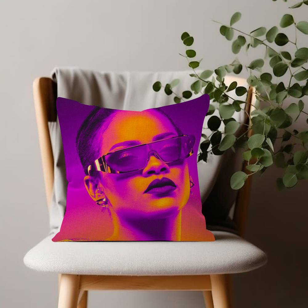 Famous Singer Rihanna Pop Music Maple Design Cushion Cover Happy Autumn Harvest decor Holiday Decorati Pillow Cover