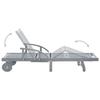 Chaise longue de jardin - vidaXL - Bois d'acacia solide - Gris - Noir - 200 x 68 x 30/86 cm