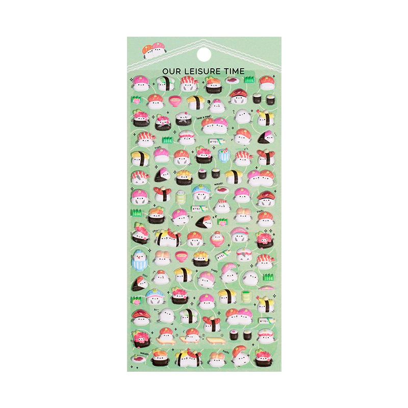 3D Mini Cute Animal Stickers Japanese Food Doll Style Puffy Decals for Kids DIY Craft Reward Phone Laptop Album Decor