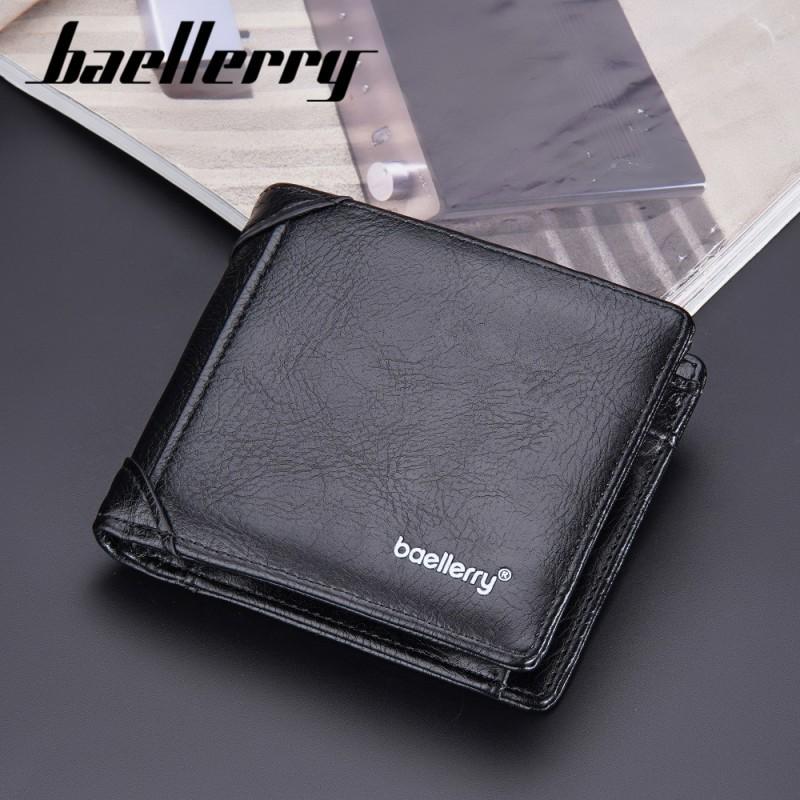 New Wallet Men Short Style European American Retro Business Horizontal Multi Slot Buckle Ticket Holder