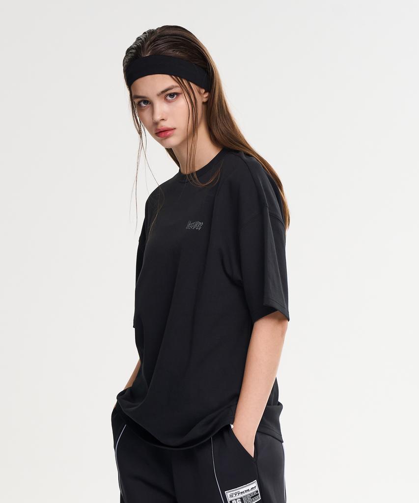 Leijibi Signature Graffiti Oversized Short Sleeve Functional Gym Wear Fitness Running Workout Wear Short Sleeve W (3 Colors)
