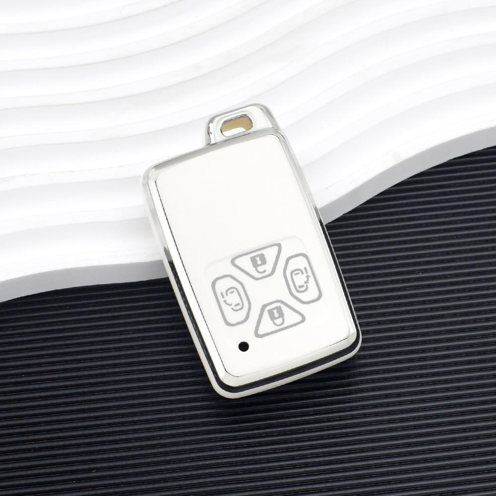 

Для Toyota Alphard Vellfire Previa Estima Isis Noah Voxy 4 кнопки Смарт Пульт Оболочка Брелок Защитная Крышка Чехол для Ключа Автомобиля белый/серебряный