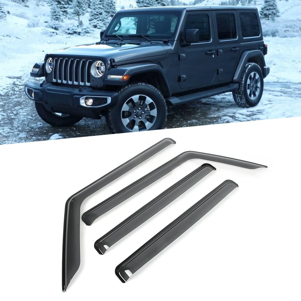 Car Window Visor Shades Sun Rain Guard Fits for Jeep Wrangler JL 2018+ 4D