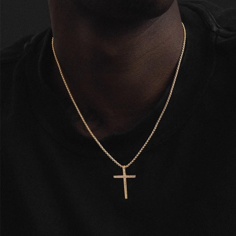Fashion Punk Men Stainless Steel Copper Color Twist Chain Necklace Hip Hop Basic Chain Necklace Zircon Trend Accessories Gift