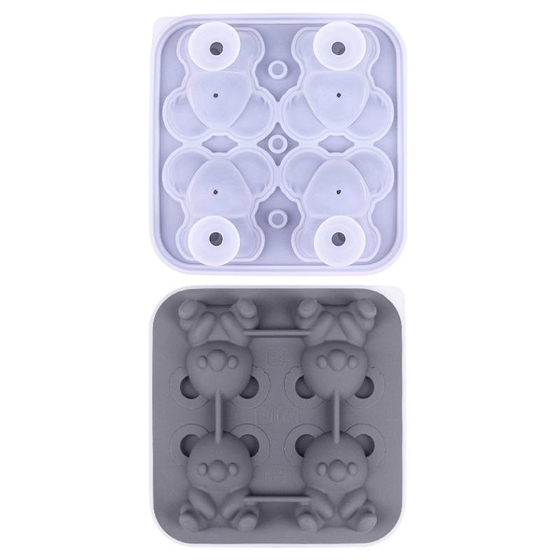 Einfaches Auslösen von Eisformen Flexible Silikon-Eiswürfelmaschine Einzigartige Koala-Form Eiswürfelbehälter für Suppen-Gefrierfächer Wein Saft Langlebig