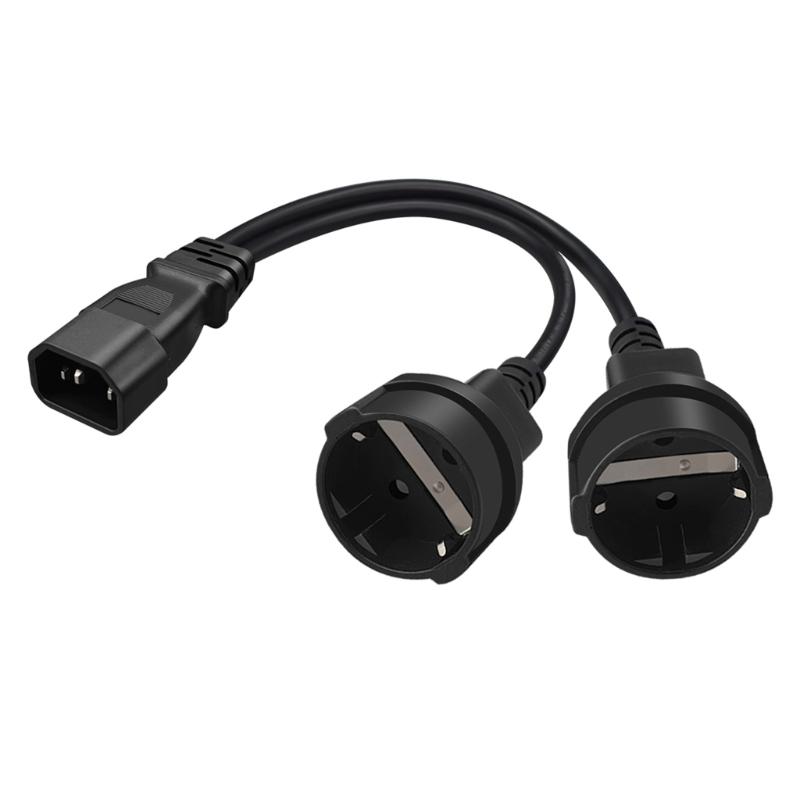 Power Adapter Cord With C14 To European Standard 4.0MM Socket, 10A 1 To 2 Adapter