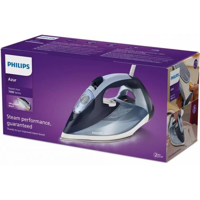 Fer à repasser vapeur - Philips - Azur Série 7000 - 2800 W - Vapeur constante 50 g/min - Céramique