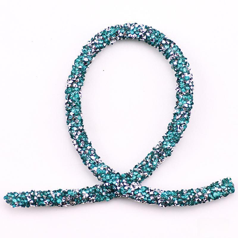 270cm Glitter Rhinestones Sequins Trimmings Soft Tube Cord Rope Strings DIY Garment Shoes Headwear Decoration Accessories
