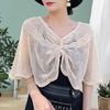 Sunscreen Cardigan Solid Color Half Sleeves Super Thin Shawl Coat Sun Protection Breathable Mesh Sundress Cover Tops Casual Wear Women Clothes