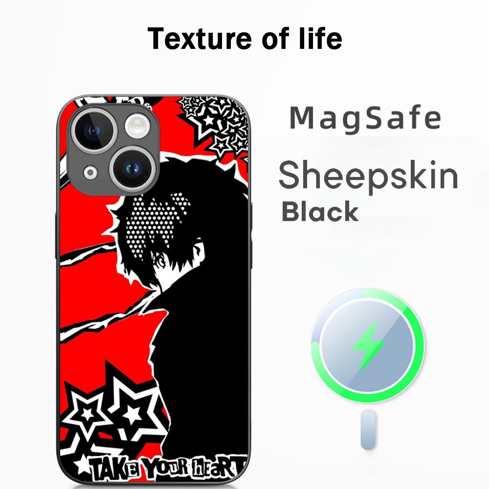 P5 hot game pattern design ins Phone Case For iPhone 17 16 15 14 13 12 Plus Pro Max  High-end Luxury Magsafe Sheepskin