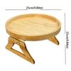 Foldable Sofa Tray Natural Wooden Clip-On Tray Coffee Table Sofa Side Table  Remote Control Storage