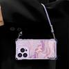 English Pony Purple Suitable for Apple 13Pro mobile phone case 17 bracket 16 with lanyard 15p anti-drop 14 advanced 13 women