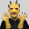 Gruselige Sechseck-Dämonenmaske und Handschuh-Set für Halloween-Partys und Kostümveranstaltungen